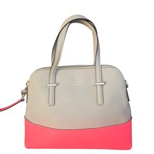 Kate Spade Leather Cedar Street Maise Satchel Cross Body Two-tone Beige/Pink